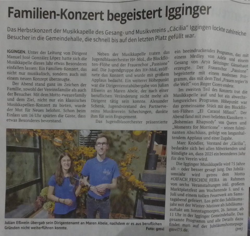 Artikel aus der Remszeitung vom 30.11.2024