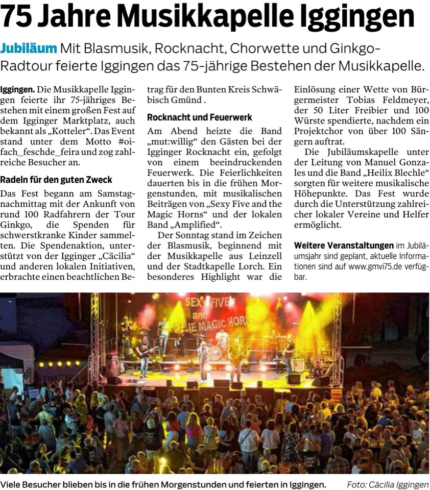 Artikel aus der Gmünder Tagespost vom 26.07.2025